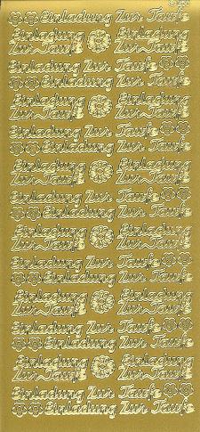 Konturensticker gold, Einladung Zur Taufe